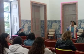 Group of people in front of a lecturer