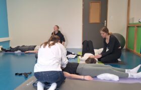 Young people during a relaxation session