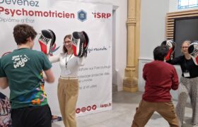 two young persons trying boying and having fun